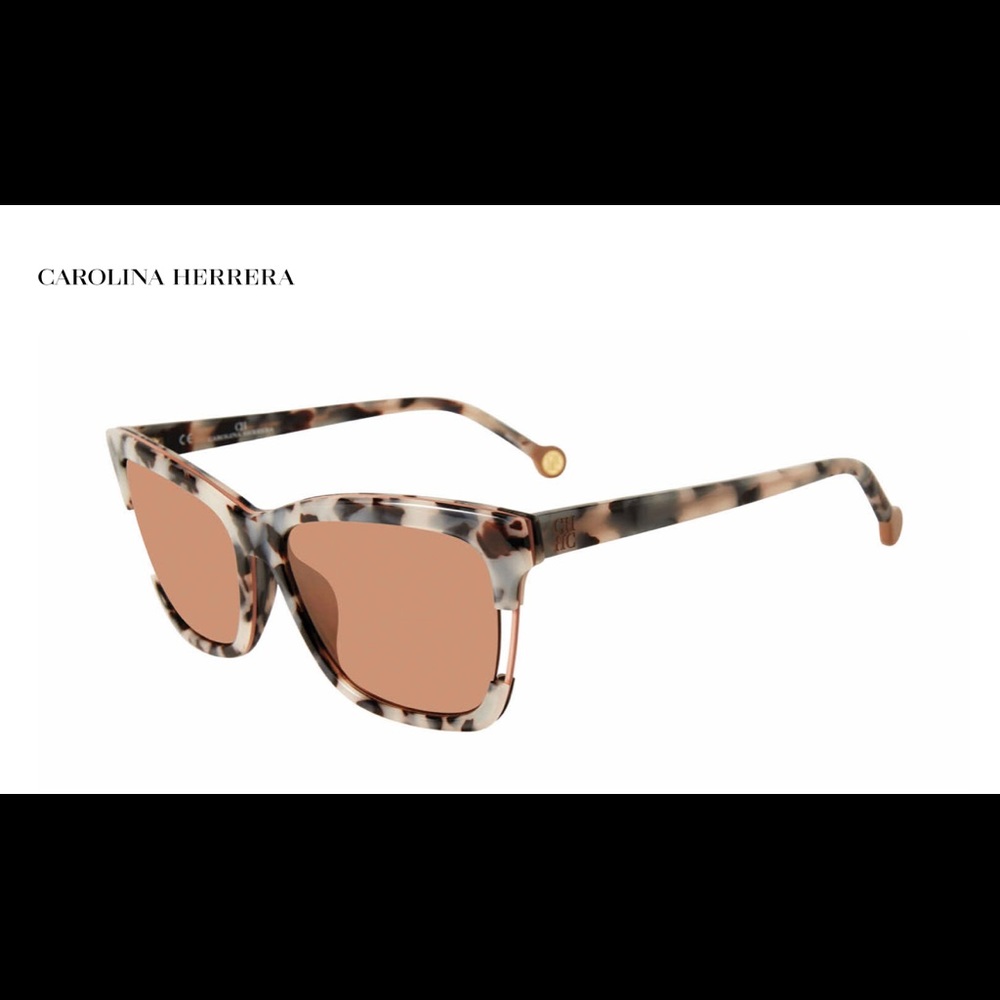 Carolina Herrera Sunglasses SHE752 white tortoise shell